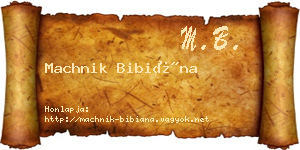 Machnik Bibiána névjegykártya